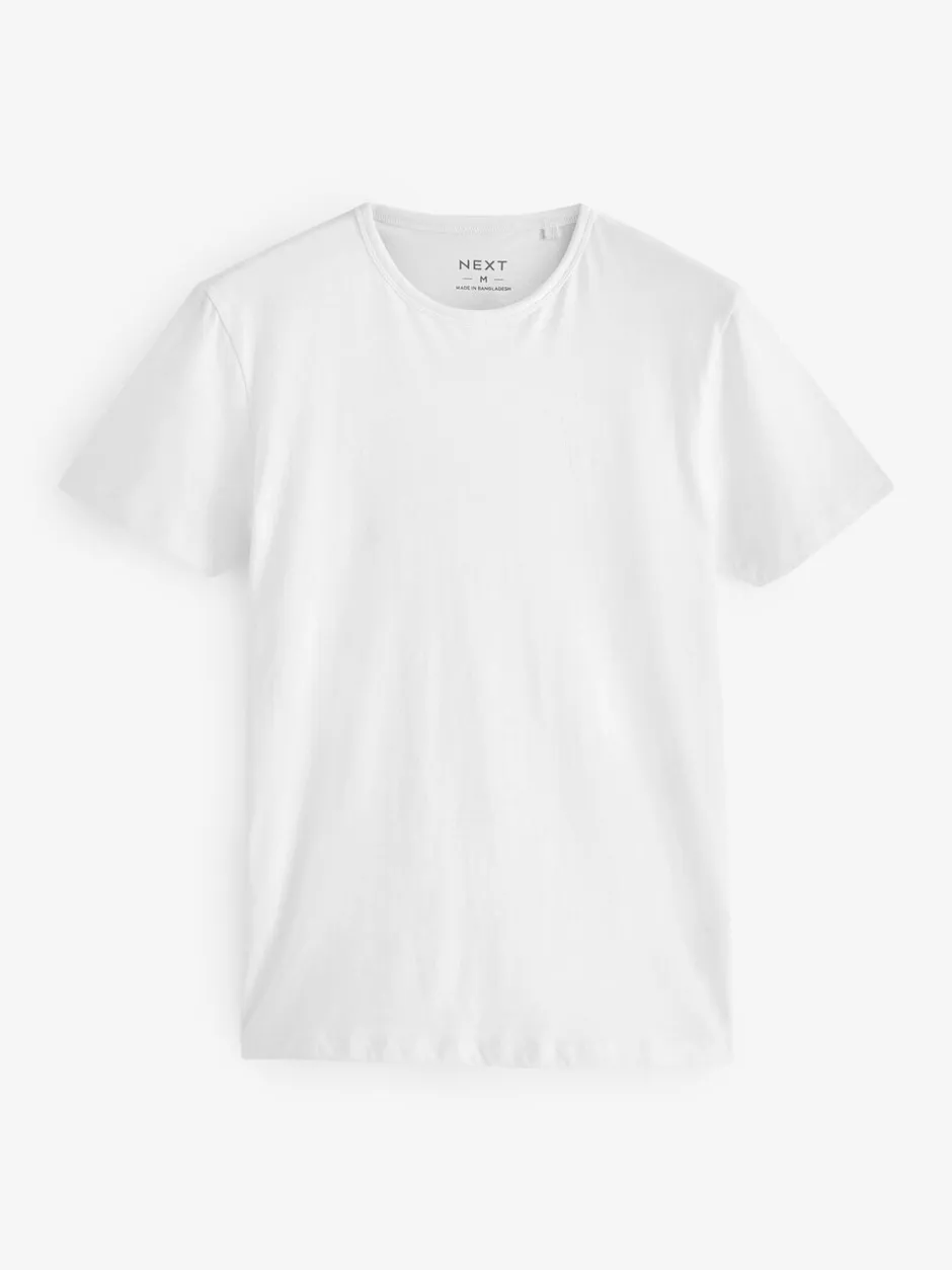 Ondergoed|Ondergoed|Next - Slim Fit - Set van 2 100% katoenen T-shirts met laagjes Wit
