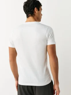 Ondergoed|Ondergoed|Next Wit - Slim Fit - Set van 5 100% katoenen T-shirts met laagjes