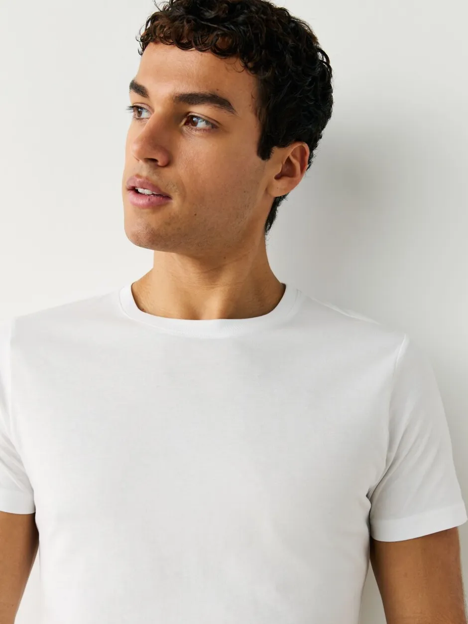 Ondergoed|Ondergoed|Next Wit - Slim Fit - Set van 5 100% katoenen T-shirts met laagjes