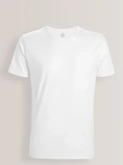 Ondergoed|Ondergoed|Next Wit - Slim Fit - Set van 5 100% katoenen T-shirts met laagjes