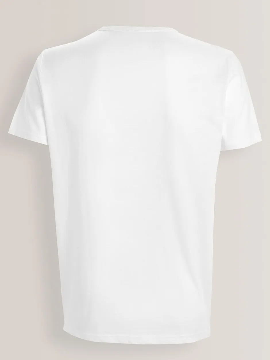 Ondergoed|Ondergoed|Next Wit - Slim Fit - Set van 5 100% katoenen T-shirts met laagjes