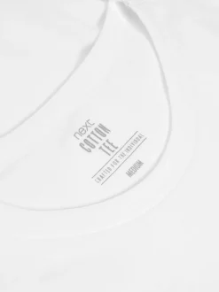 Ondergoed|Ondergoed|Next Wit - Slim Fit - Set van 5 100% katoenen T-shirts met laagjes