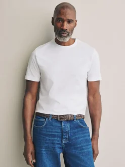 T-Shirts En Hemden|Next - Slim Fit - Signature SUPIMA® katoenen T-shirt met ronde hals Wit