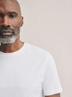 T-Shirts En Hemden|Next - Slim Fit - Signature SUPIMA® katoenen T-shirt met ronde hals Wit