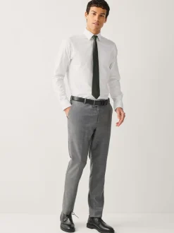 Formele Overhemden*Next - Slim Fit - Signature Textured Long Sleeve Shirt Wit