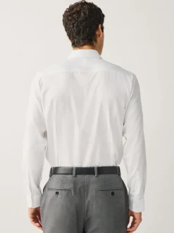 Formele Overhemden*Next - Slim Fit - Signature Textured Long Sleeve Shirt Wit