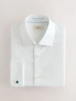 Shirts*Next - Slim Fit - Signature premium 100% katoenen overhemd met textuur Wit