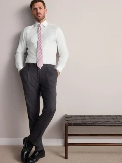 Shirts*Next - Slim Fit - Signature premium 100% katoenen overhemd met textuur Wit