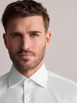 Shirts*Next - Slim Fit - Signature premium 100% katoenen overhemd met textuur Wit