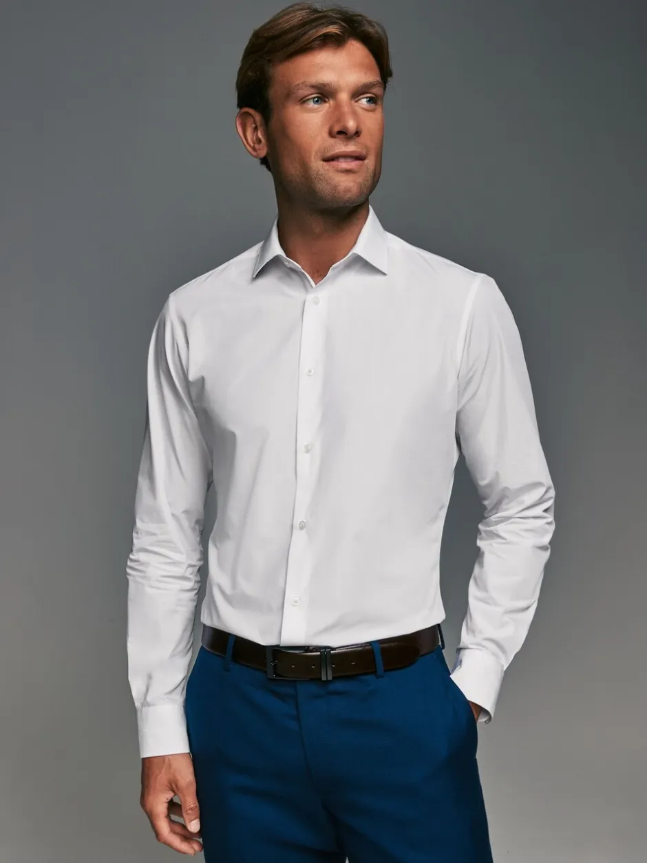Formele Overhemden|Shirts|Next Wit - Slim Fit - Strijkvrije slimme overhemden met enkele manchet 3 pak