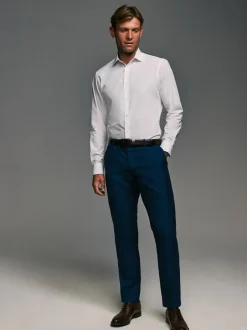 Formele Overhemden|Shirts|Next Wit - Slim Fit - Strijkvrije slimme overhemden met enkele manchet 3 pak