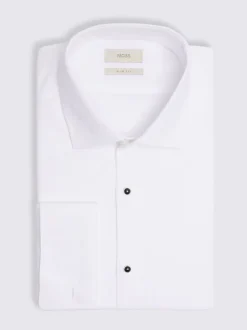 Formele Overhemden|Shirts*MOSS Wit - Smal - Marcella Bib Dress Shirt