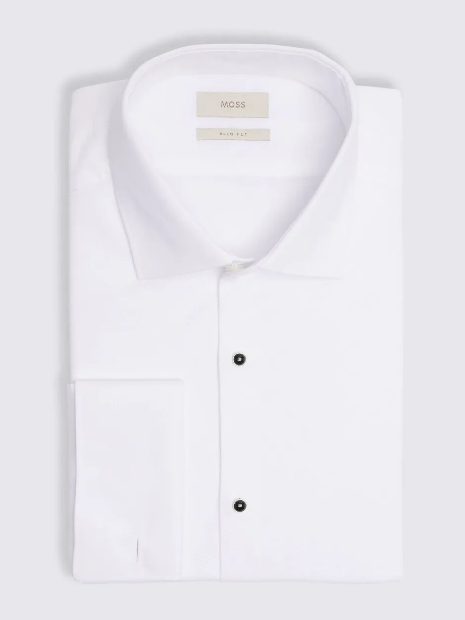 Formele Overhemden|Shirts*MOSS Wit - Smal - Marcella Bib Dress Shirt