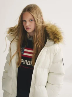 Jassen, Jacks En Kinderwagenpakjes|Jassen En Jacks*Superdry - Belted Puffer Coat Wit