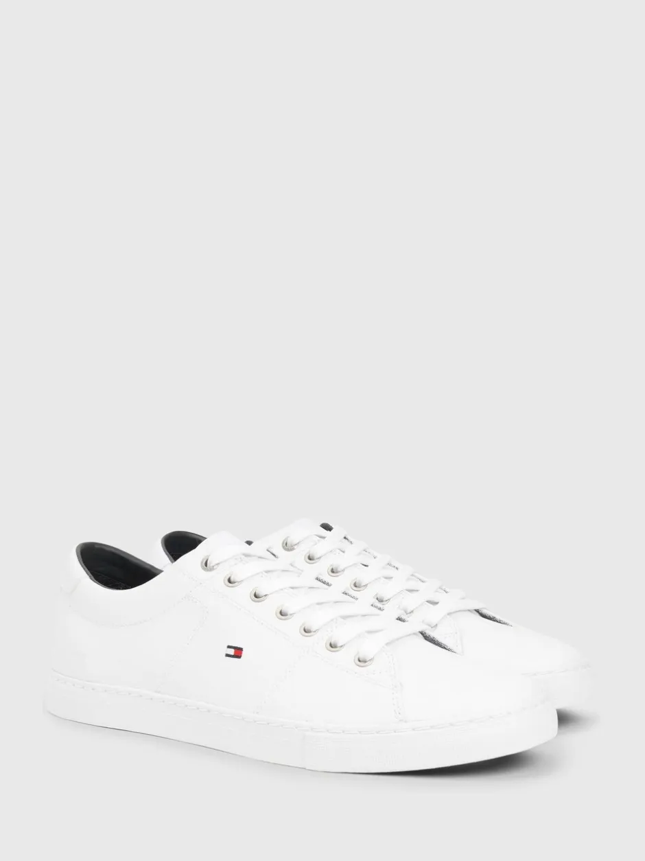 Sneakers|Tommy Hilfiger - - Must-have leren detail sneakers Wit