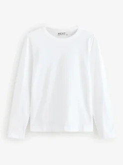 Tops En T-Shirts*Next Wit - T-shirt met lange mouwen en ronde hals