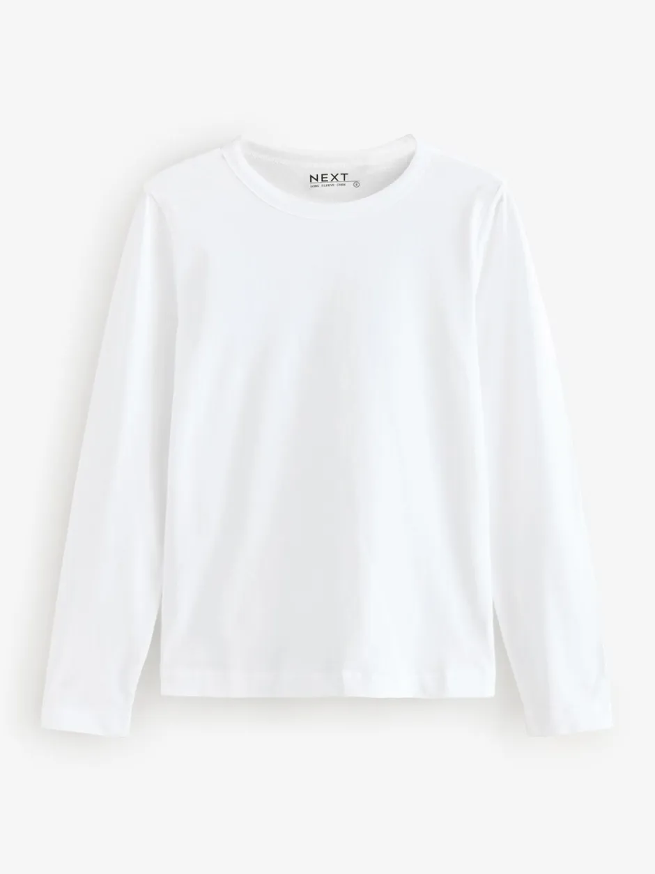 Tops En T-Shirts*Next Wit - T-shirt met lange mouwen en ronde hals