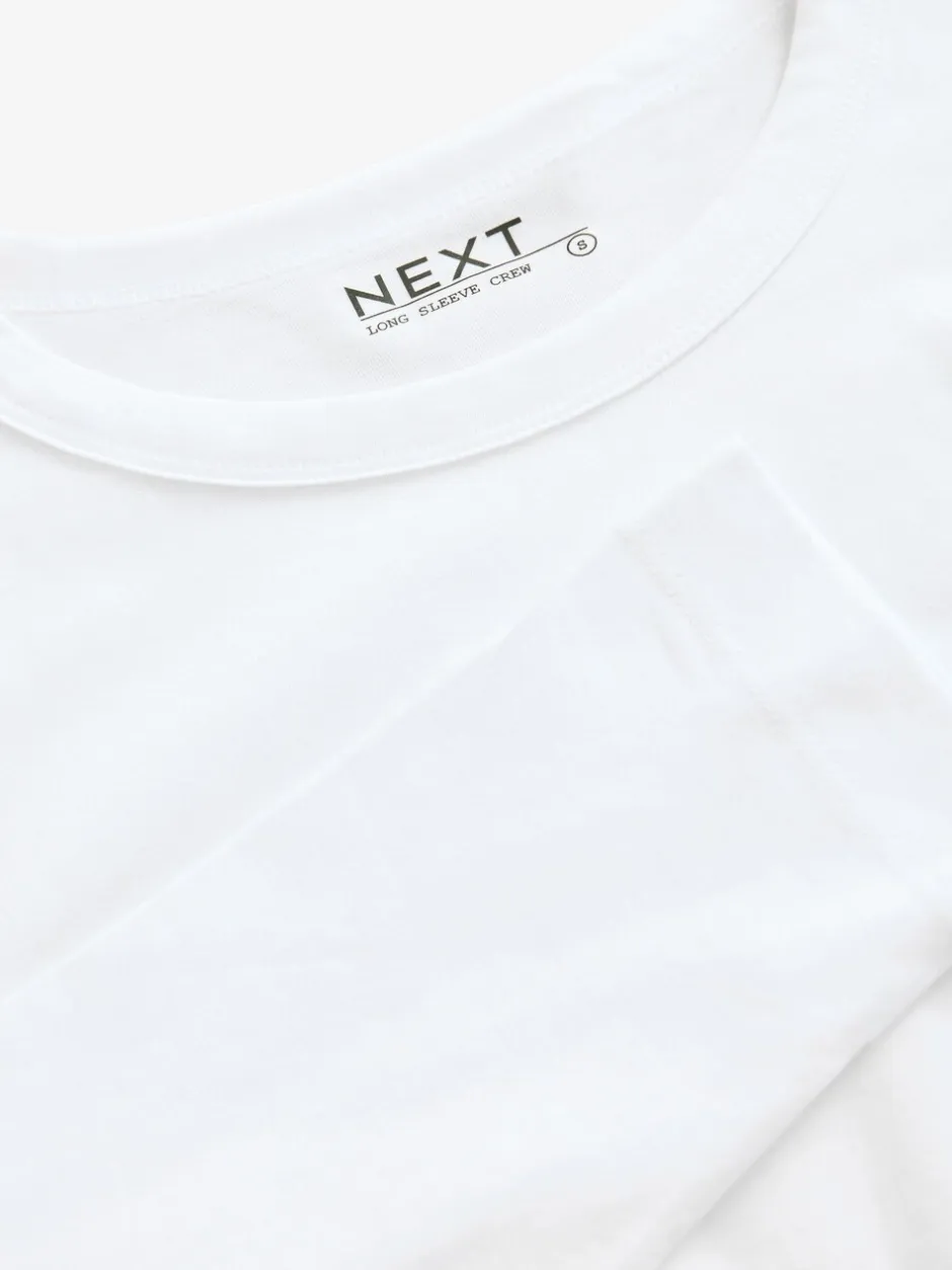 Tops En T-Shirts*Next Wit - T-shirt met lange mouwen en ronde hals