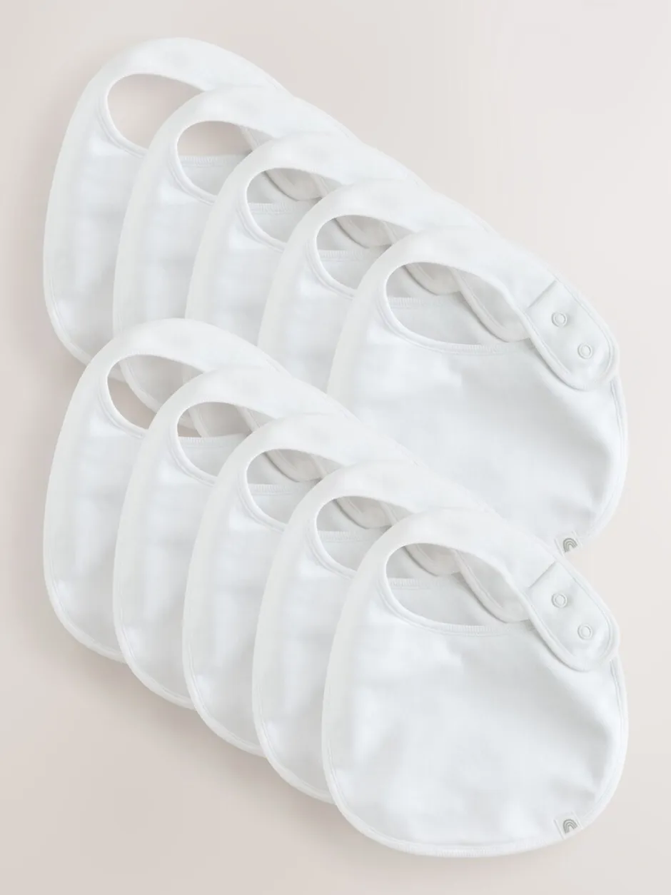 Slabbetjes*Next Wit - Verpakking met 10 babyslabbetjes