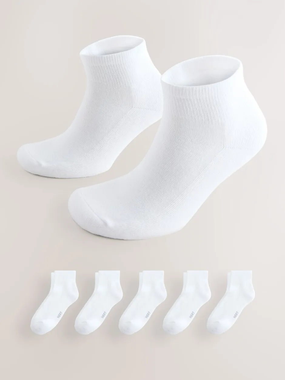 Sokken|Sokken|Next - Verpakking van 5 - Halfhoge sneakersokken met demping Wit