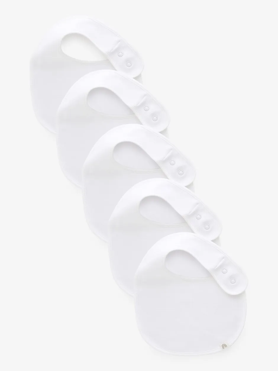 Slabbetjes*Next Wit - Verpakking van 5 100% katoenen babyslabbetjes
