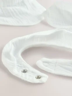 Slabbetjes|Next - Verpakking van 3 babyslabbetjes van mousseline Wit
