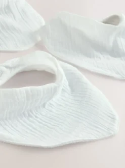Slabbetjes|Next - Verpakking van 3 babyslabbetjes van mousseline Wit