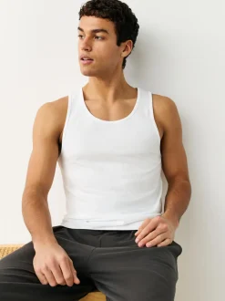 Loungewear|Ondergoed|Next - Verpakking van 2 hemdjes met laagjes van 100% puur katoen Wit