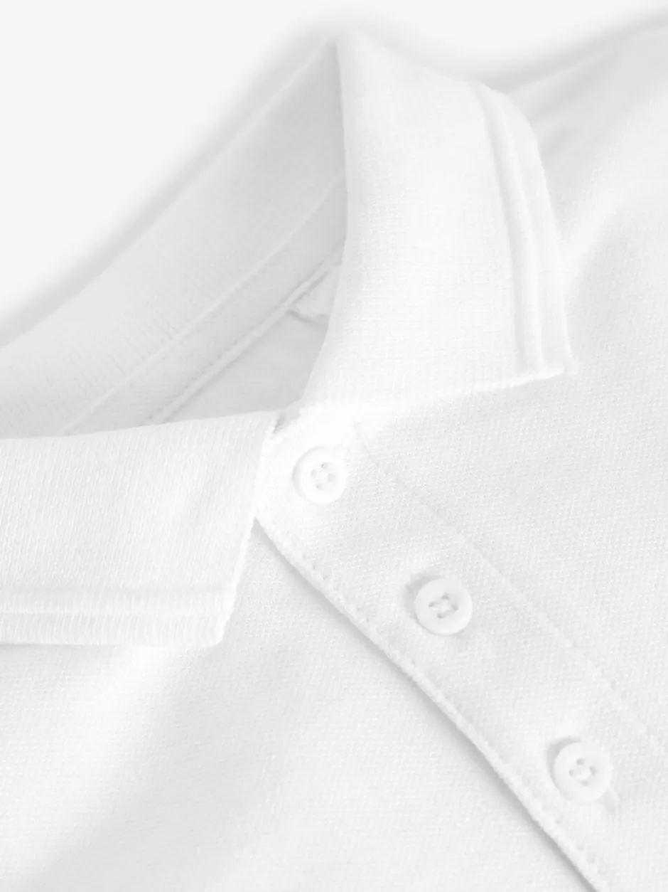 Schoolkleding|Next - Verpakking van 5 katoenen poloshirts met korte mouwen voor school (3-16jr) Wit