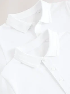 Schoolkleding*Next Wit - Verpakking van 2 katoenen schoolpoloshirts met korte mouwen (3-16jr)