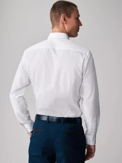Formele Overhemden|Next Wit - Verpakking van 5 onderhoudsvriendelijke slim fit smart overhemden met enkele manchetten