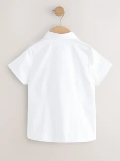 Overhemden En Blouses|Next Wit - Verpakking van 2 premium aansluitende schooloverhemden met hoog katoengehalte, stretchy en Korte mouwen (3-18jaar)