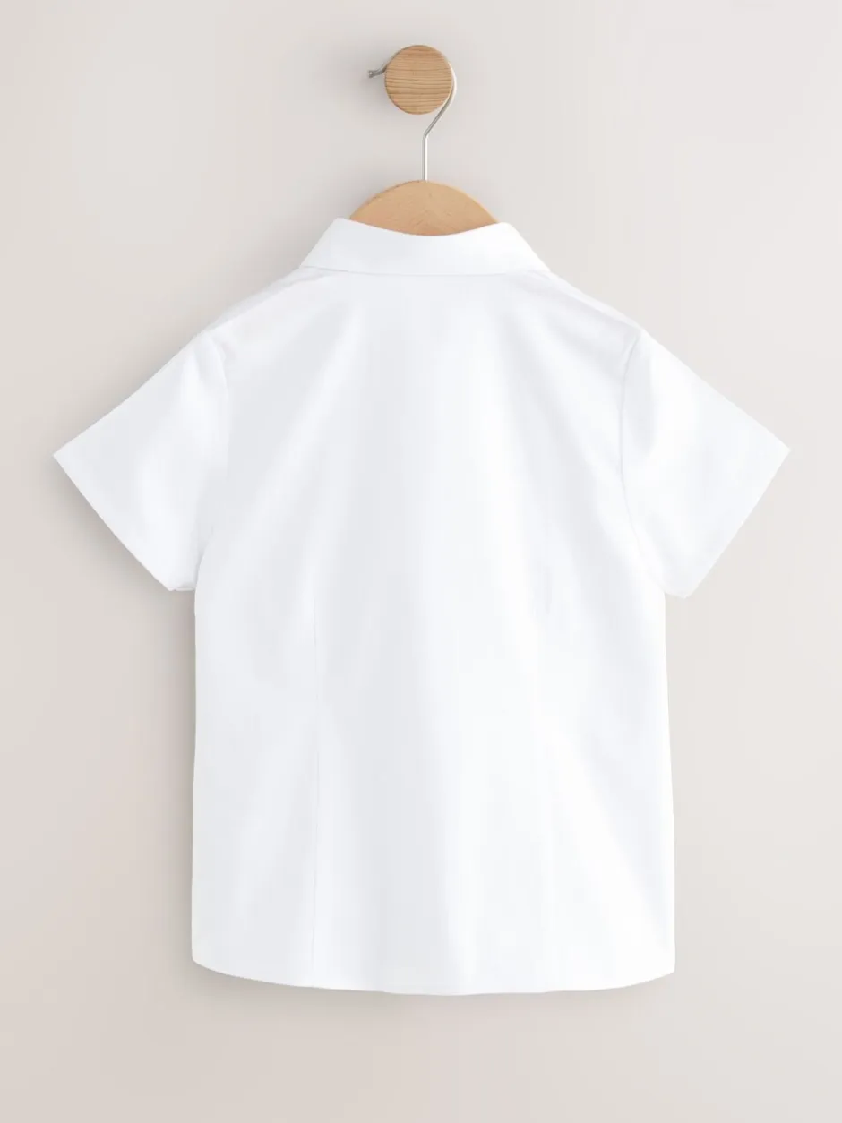 Overhemden En Blouses|Next Wit - Verpakking van 2 premium aansluitende schooloverhemden met hoog katoengehalte, stretchy en Korte mouwen (3-18jaar)