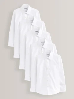Shirts|Schoolkleding*Next Wit - Verpakking van 5 schooloverhemden met lange mouwen (3-17jr)