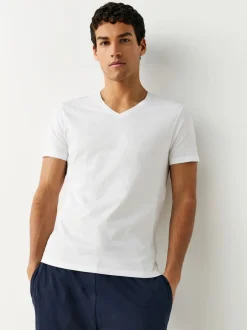 Ondergoed|Ondergoed*Next - Verpakking van 5 slim-fit 100% katoenen T-shirts met V-hals en laagjes Wit