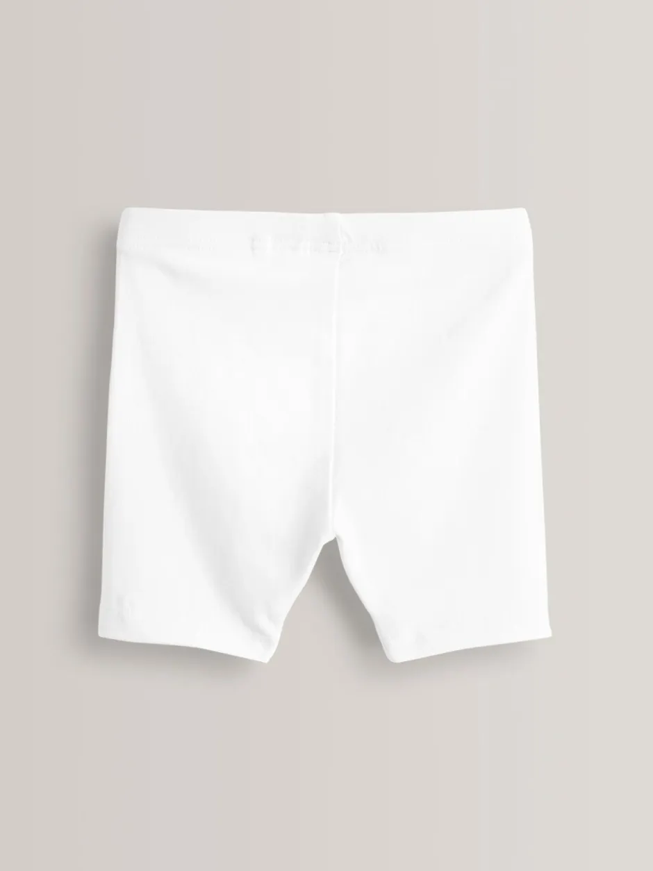 Shorts En Rokken*Next - Verpakking van 5 stretchy fietsshorts met hoog katoengehalte (3-16jr) Wit