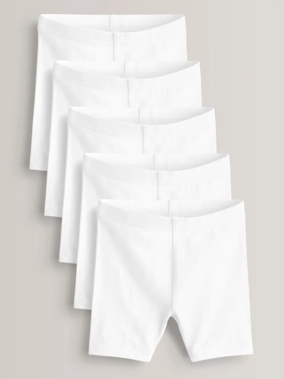 Shorts En Rokken*Next - Verpakking van 5 stretchy fietsshorts met hoog katoengehalte (3-16jr) Wit
