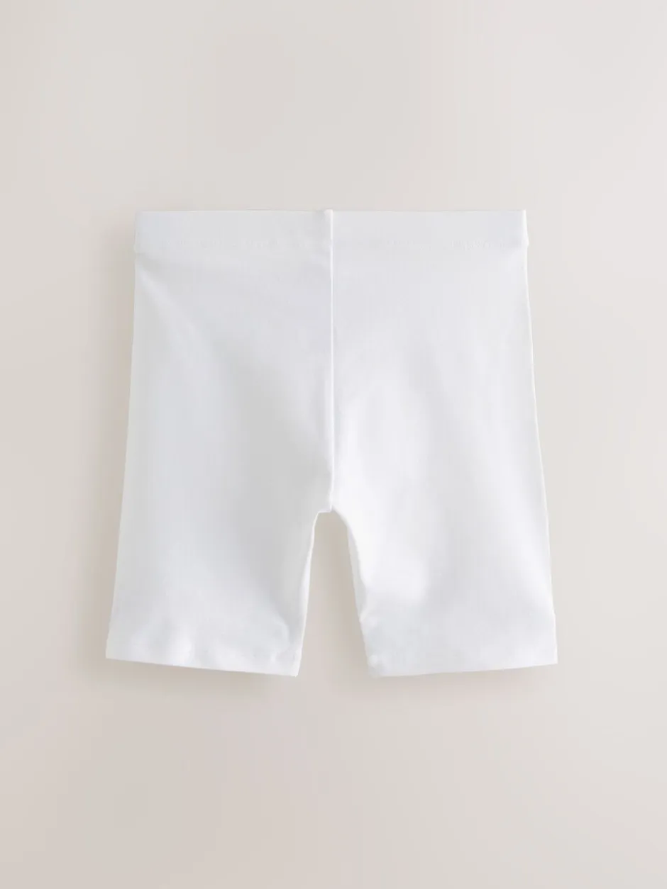 Shorts En Rokken|Next - Verpakking van 5 stretchy fietsshorts met hoog katoengehalte (3-16jr) Wit