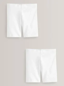 Shorts En Rokken*Next - Verpakking van 2 stretchy fietsshorts met hoog katoengehalte (3-16jr) Wit