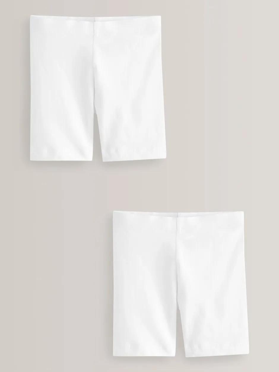 Shorts En Rokken*Next - Verpakking van 2 stretchy fietsshorts met hoog katoengehalte (3-16jr) Wit