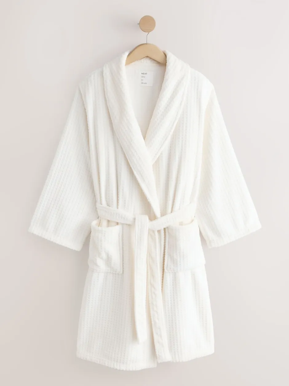 Badjassen|Next - Waffle Cosy Robe Wit