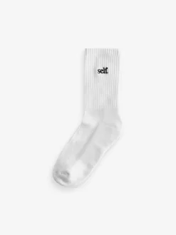 Sokken En Panty's*self. Wit - zelf. 3 paar lounge enkelsokken met verzachte zool