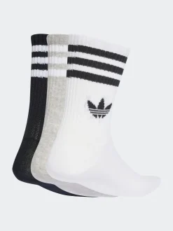 Sokken|Sokken|adidas originals Wit chroom - Ronde hals - 3-Strepen Crew Sokken 3 paar