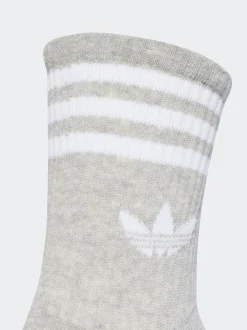 Sokken|Sokken|adidas originals Wit chroom - Ronde hals - 3-Strepen Crew Sokken 3 paar