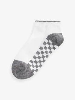 Sokken*Next - 7 paar katoenrijke sneakersokken Wit dambordprint