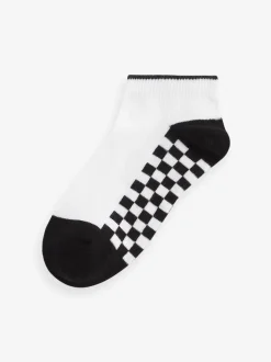 Sokken*Next - 7 paar katoenrijke sneakersokken Wit dambordprint