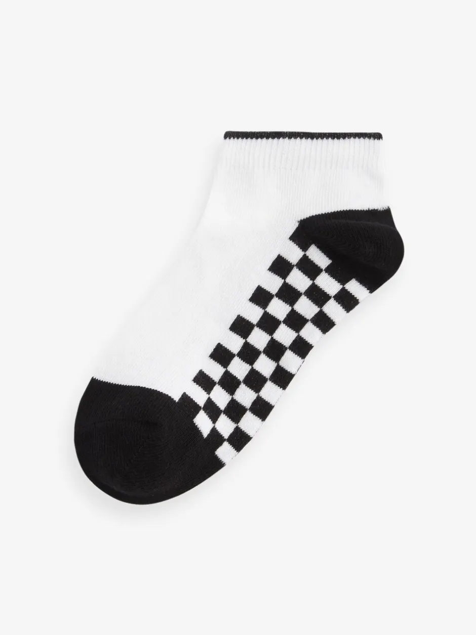 Sokken*Next - 7 paar katoenrijke sneakersokken Wit dambordprint