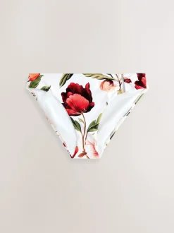 Badkleding*Next Wit en Rood Bloemen - Hardware Bikini Bottoms