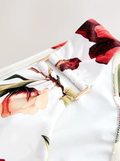Badkleding*Next Wit en Rood Bloemen - Hardware Bikini Bottoms