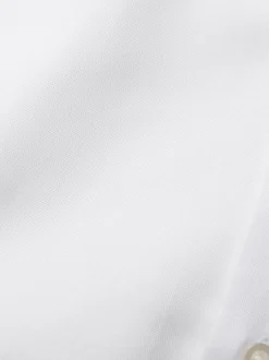 Formele Overhemden|Shirts*Next Wit hemd zonder kraag - Normale Pasvorm - Gemakkelijk te strijken Oxford overhemd met doorlopende knopen